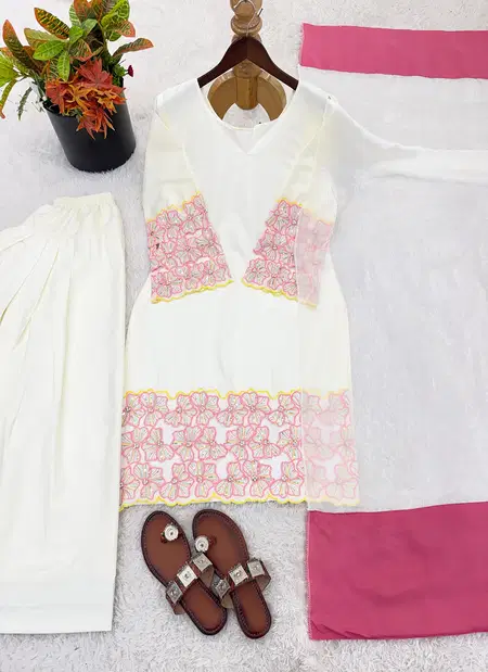 Nsr 889 Crepe With Hend Work Silk Top With Bottom Dupatta Wholesale Market In Surat